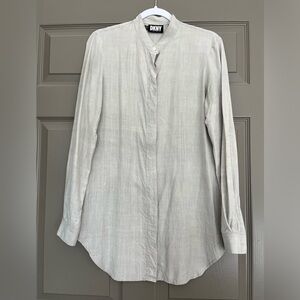 DKNY 100%silk long sleeve button down shirt